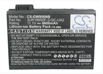 

Cameron Sino 6600mAh battery for GATEWAY Solo 9500 9500CX 9550CL 3UR18650F-3-QC-UA2 6500600