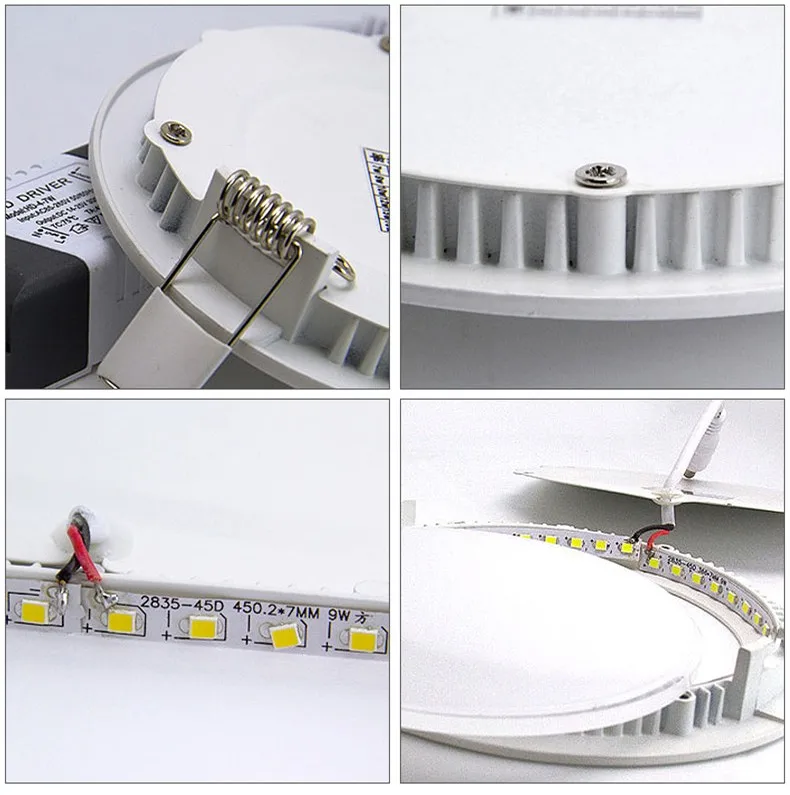 Ультра тонкий дизайн 3 Вт 4 Вт 6 Вт 9 Вт 12 Вт 15 Вт 18 Вт светодиодный SMD 2835 потолочный встраиваемый светильник/тонкий круглый плоский панельный светильник