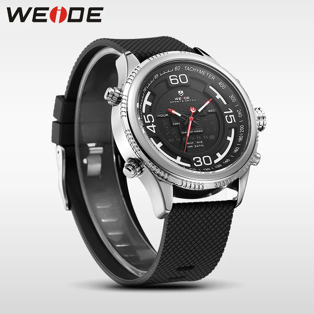 WEIDE Оригинальные спортивные мужские часы Силиконовые кварцевые
