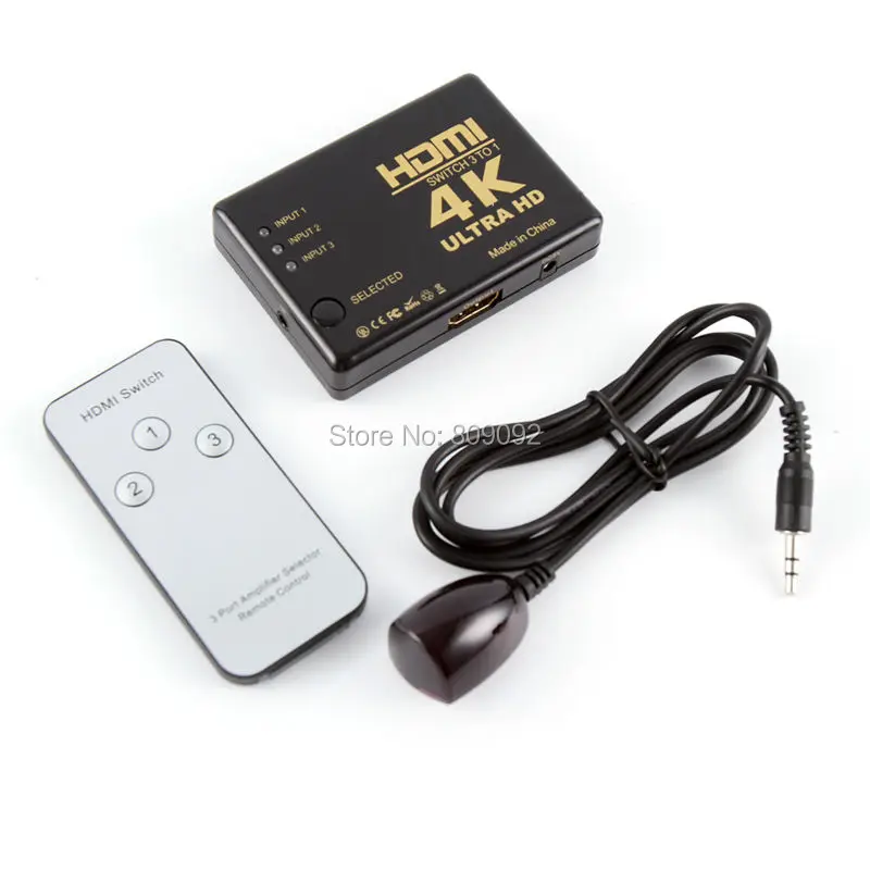 

4K*2K 1080P HDMI Video Audio Signal Splitter 3 Input 1 Output Switch Switcher With remote control For DVD/PS4/HDTV