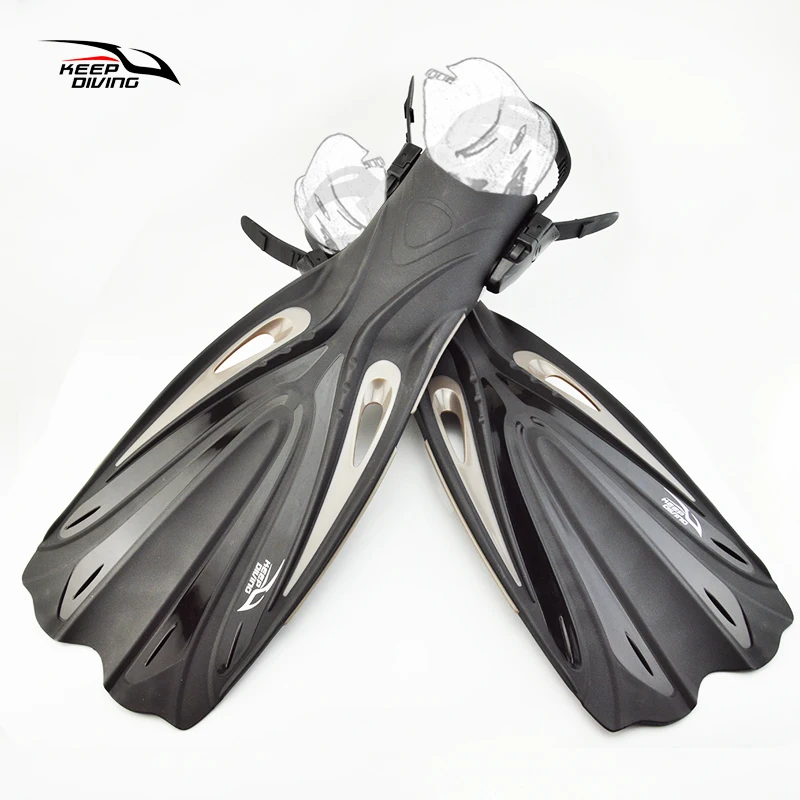 

Mens Open Heel Scuba Diving Long Fins Adjustable Snorkeling Swim Flippers Special For Diving Boots Shoes Monofin Gear