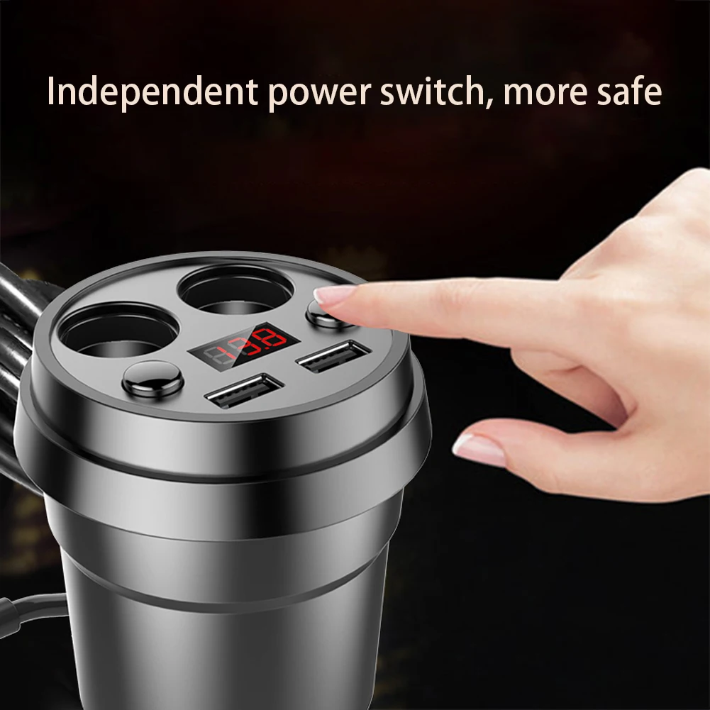 AZiMiYO Dual USB Автомобильное зарядное устройство для Xiaomi iPhone автомобильное зарядное устройство с 2 гнездами прикуривателя для gps DVR зарядное устройство
