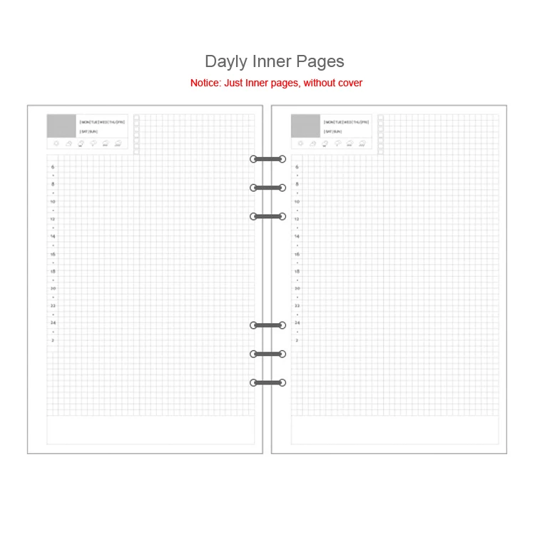 6 отверстий A5 A6 A7 цветная страница указателя ноутбука матовая книга со спиралью категории страниц офисные канцелярские принадлежности аксессуары - Цвет: Daily Plan