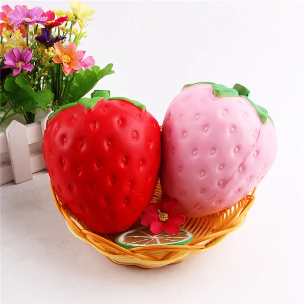 Big Jumbo Juicy Squishy Strawberry Fake Artificial Food Fruit Memory Foam Venting toys - 8