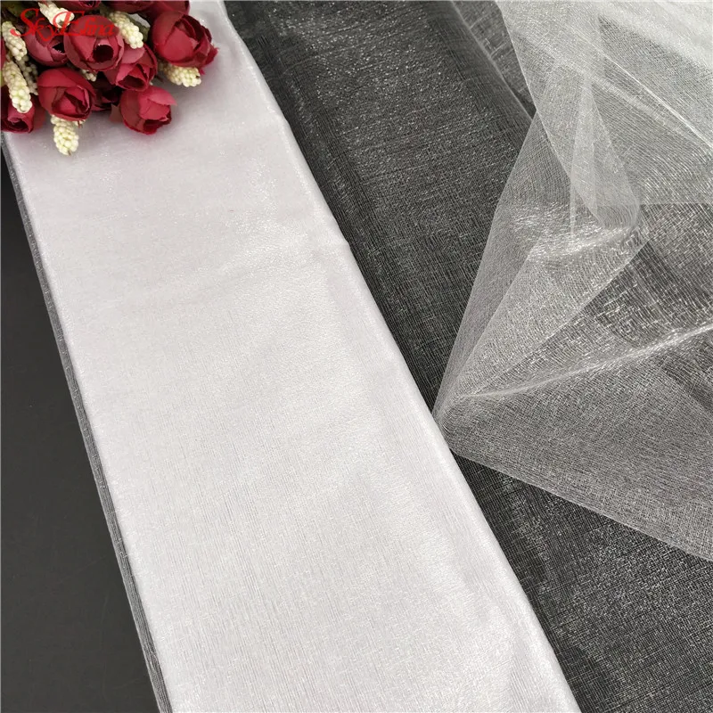 10 м/лот прозрачный тюль из органзы с кристаллами, рулон ткани, свадебное украшение для дома, украшение на год, вечерние принадлежности, 1Z