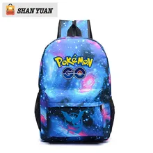 Pokemon Printing Backpack Anime Luminous School Bag for Teenagers Girls Boys Cartoon Travel Bags Nylon Mochila Galaxia