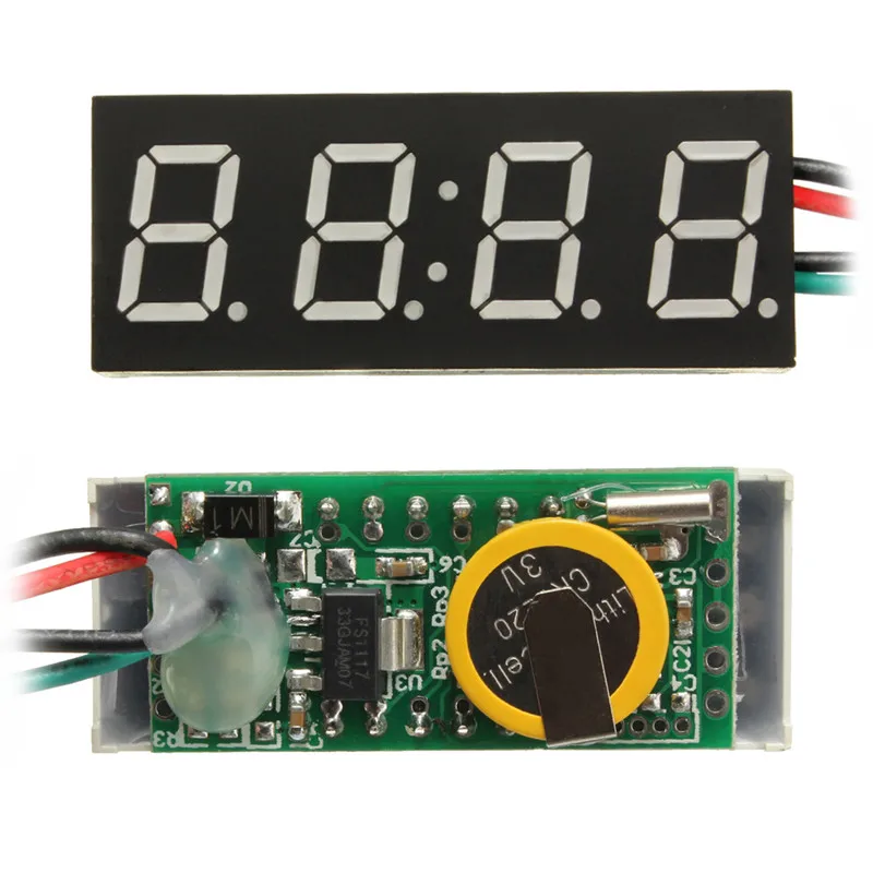 

3 in 1 Car Digital LED Clock Watch Monitor Car Truck Motor Motorcycle 24 Hour Time DC 7-30V