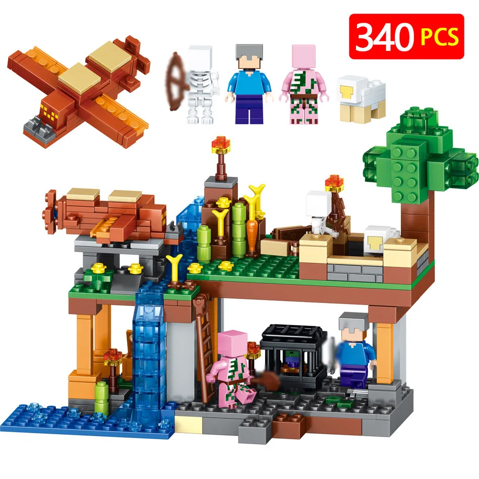 

Compatible LegoINGLYS Technic Minecrafter Series My World Model Building Blocks Kit Creator Eductional Toys for Children 340Pcs