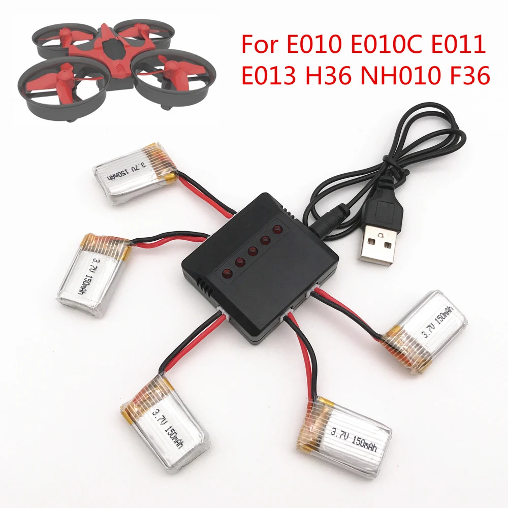 

3/4/5Pcs 3.7V 150mAh Lipo Battery For Eachine E010 E011 E013 F36 H36 CX-95 NH010 RC Quadcopter Spares Parts RC Drone Accessories