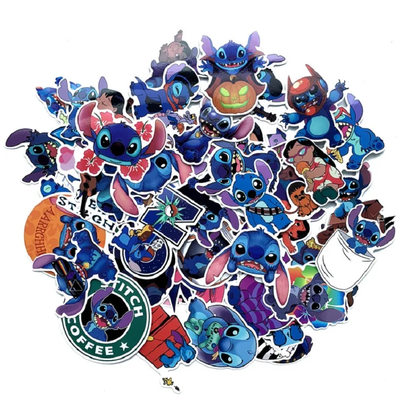

52pcs Cartoon Stitch Stickers Laptops Macbook Skateboards Luggag Fridge Bicycle Car Travel Case Notebook Waterproof Stickers