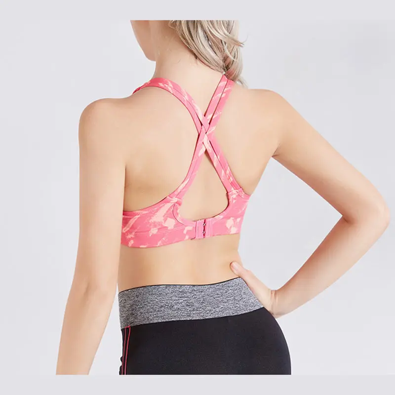 Women Sports Bra Breathable Quick Dry Workout Tank Top Female Camo Fitness Yoga Seamless Running Gym Push Up Wire Free Underwear (12)