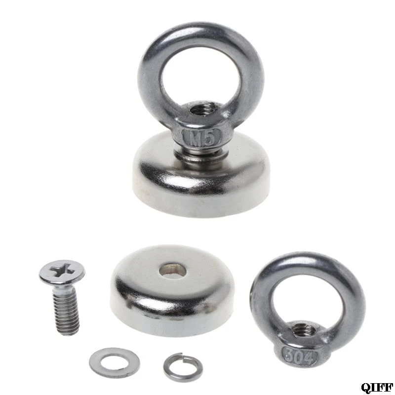 

Powerful Round Neodymium Magnet Hook Metal Detector Strong Sea Fishing Hunting Mar28