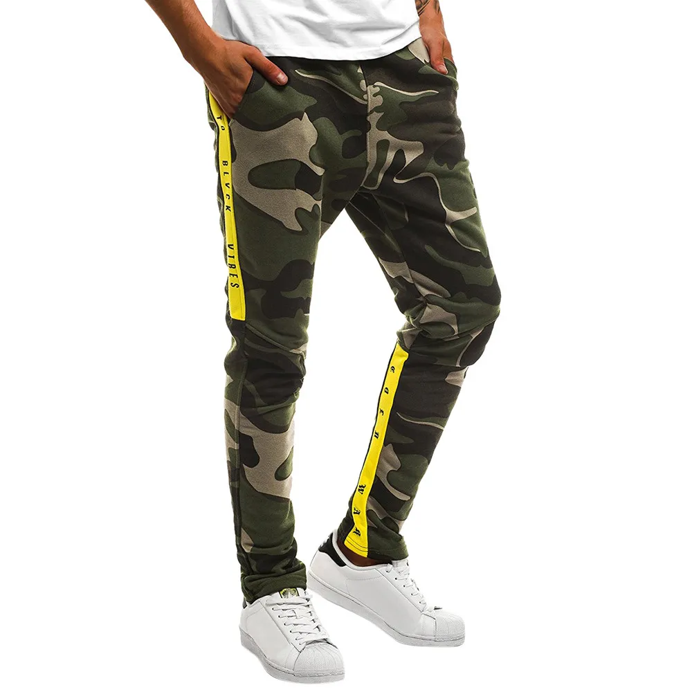 

Men pants Camouflage Pocket Overalls Casual Pocket sport pants men elastic Work Casual Trouser jogging pants men hot sale c0413