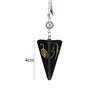 Natural Obsidian Symbol Carving Pyramid Stone Pendulum For Biolocation Reiki Amulet Quartz Crystal Pendulo Divination Tool 2