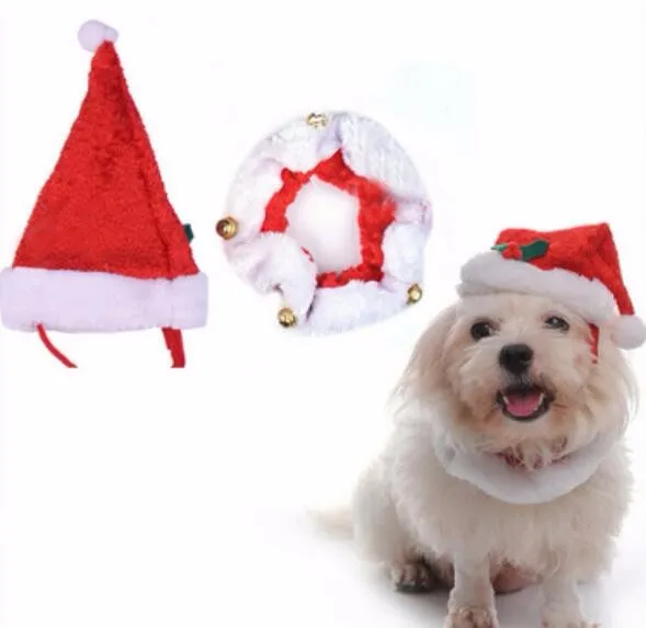 1 шт. собака кошка Санта Клаус шляпа собачка Рождество шляпы уход щенок аксессуары Собаки Кошки Cap продукты размеры S, M, L