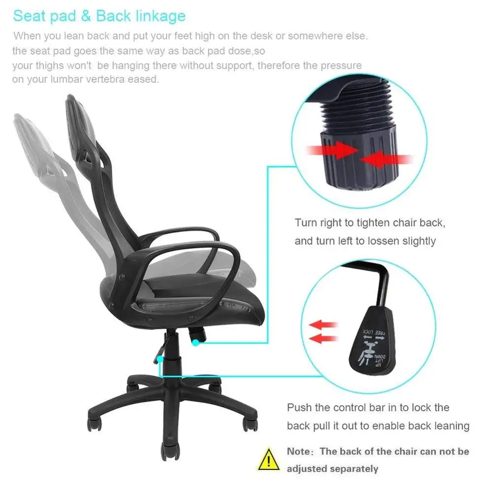 High-Back Office Executive Chair Adjustable Ergonomic Computer Mesh Chair