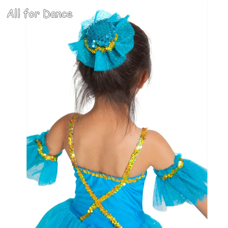 Синий танец пачка длинное платье для ребенка Балетные костюмы костюм танца