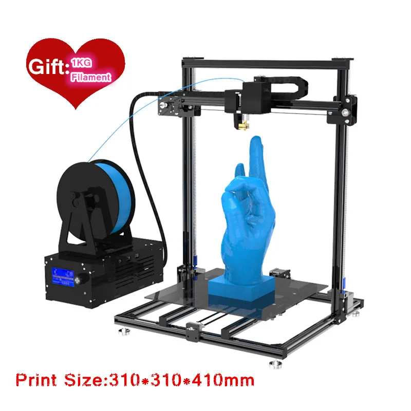 

2018 Newest Metal Frame HCmarker 7 FDM 3D Printer Large Size 310*310*410mm Tank Chain Design Stable Printer 3D Free Shipping