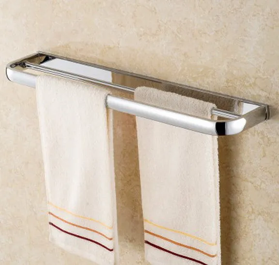 Wall Mounted Polished Chrome Brass Bathroom Double Towel Bar Rail Holder Accessory mba832 | Обустройство дома