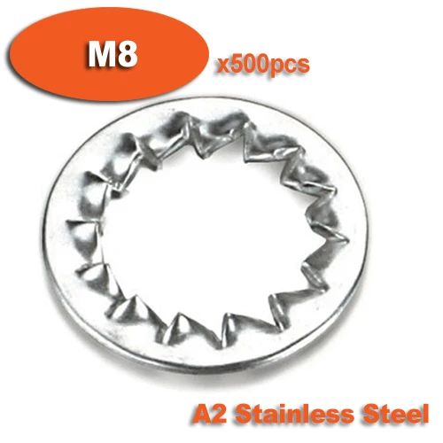 500s Din6798j M8 Stainless Steel A2 Internal Serrated Lock Washers