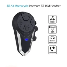 WUPP @ мотоцикл домофон BT-S3 шлем гарнитуры Беспроводной Bluetooth Handsfree Interphone Водонепроницаемый FM радио 5 языков руководство