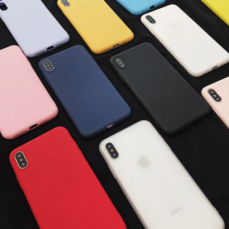Чехол для iphone 7 на 6 plus чехлы телефонов 8 6s 5 5S se роскошный мягкий матовый Цветной