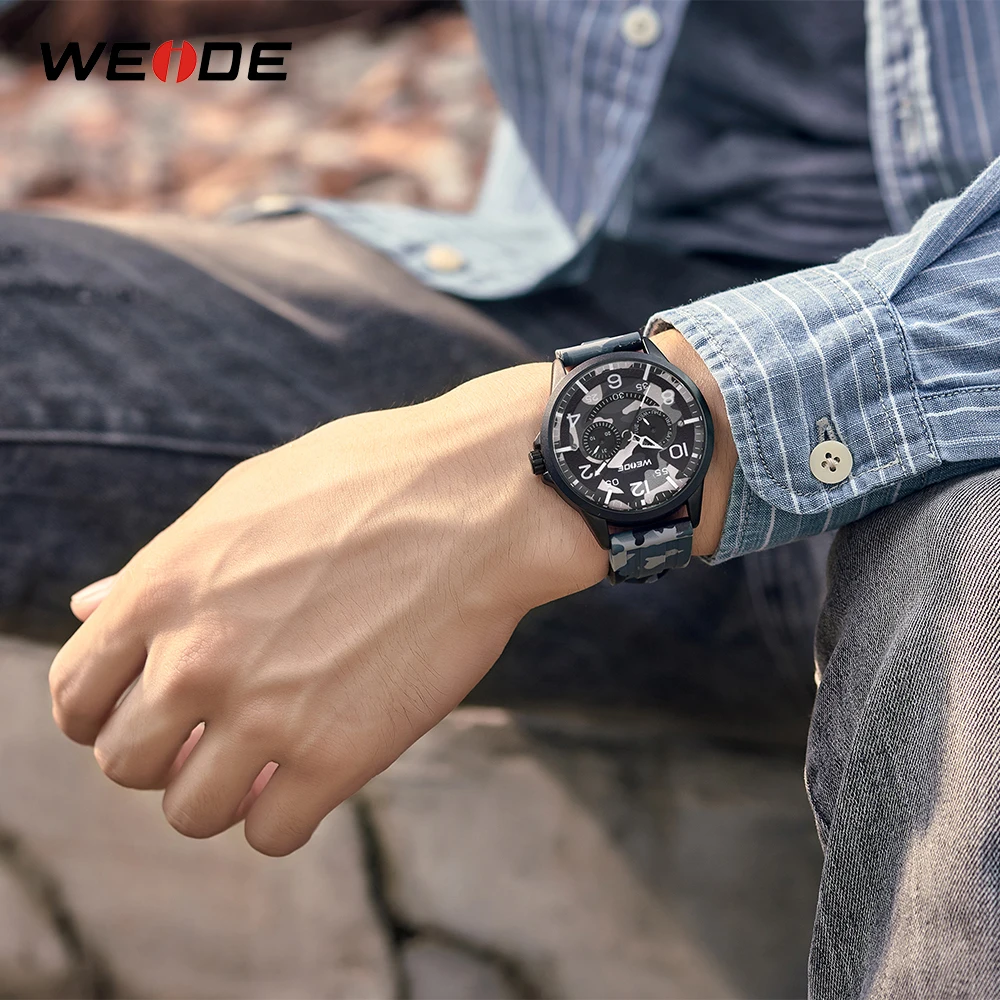 Бренд класса люкс WEIDE аналоговые цифровые кожаные спортивные часы мужские