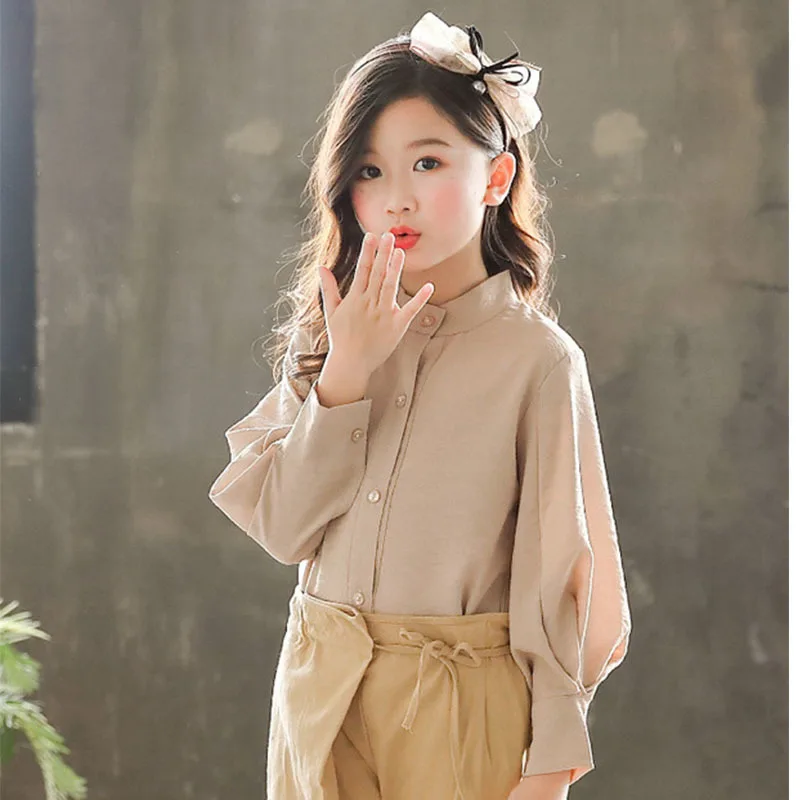 High Quality Girls Blouses Autumn Spring Kids Girls Tops School Blouses Cotton Girls Clothes shirts for kids girls