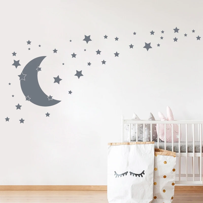 Stars and Moon Wall Sticker Kids  Room Decor