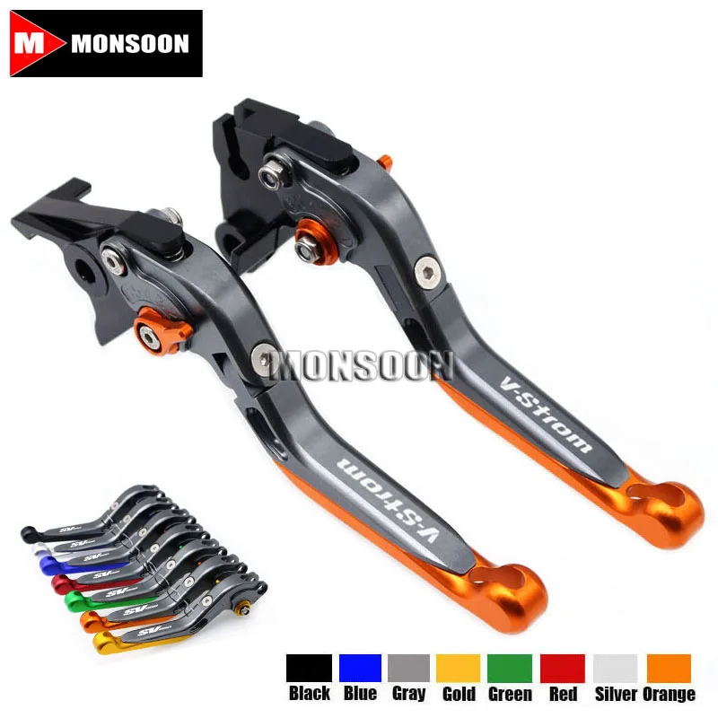 

LOGO V-strom For SUZUKI DL 1000 DL1000 V-STROM 2002-2017 Motorcycle Accessories Folding Extendable Brake Clutch Levers 8 Colors