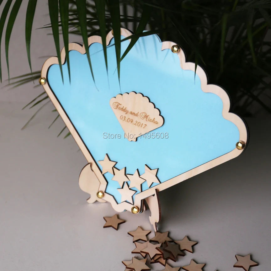 Wedding Guest Book/Top Drop/Alternative/Shell/Shadow Box/rustic wood Drop Frame/Heart/Custom/U Choose Colors/nautical wedding