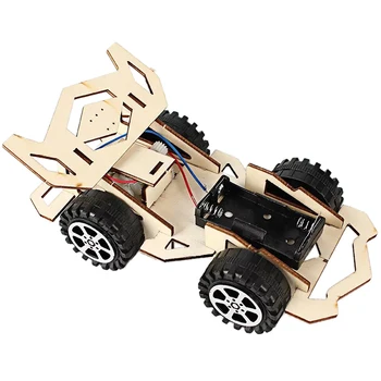 

Diy Electric Wood Racing Car Assembled Puzzles Scientific Experiment Educational Mini Model Early Learning Toy For Children Ki