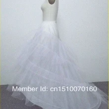 Платье-линии часовня поезд 3 уровня кринолайн длиной до пола скольжения стиль свадебные юбки