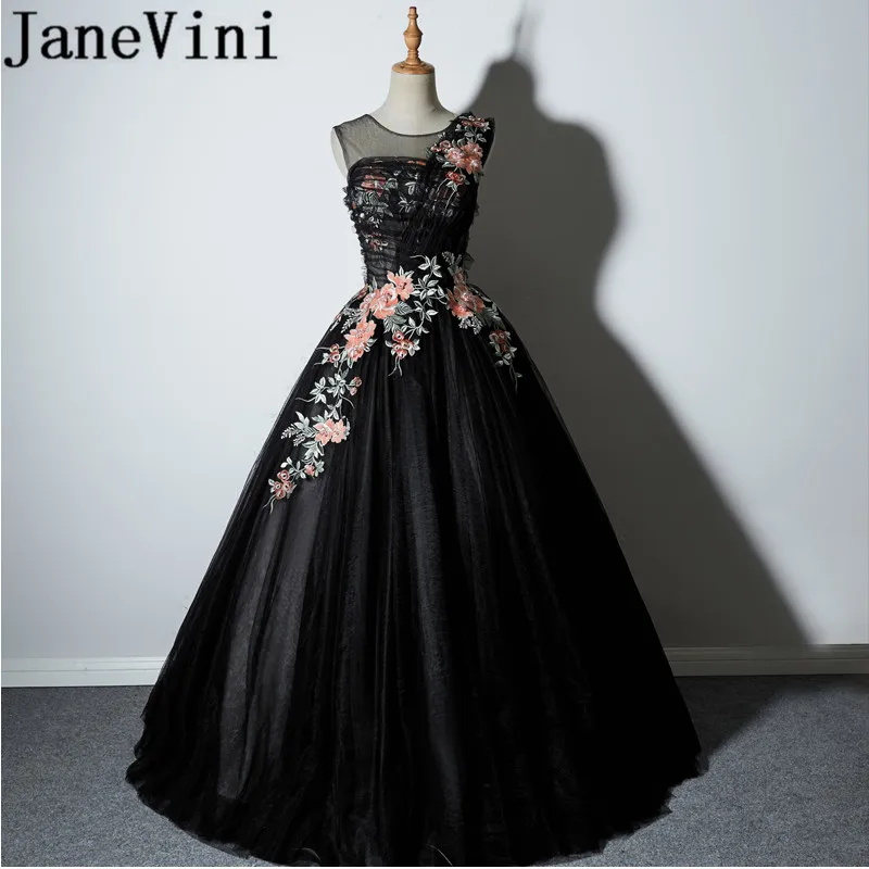 JaneVini 2018 сексуальные черные длинные прозрачные платья для невесты с глубоким