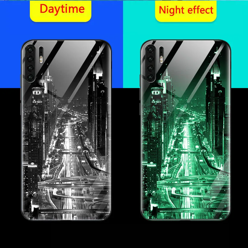 Светящийся стеклянный чехол для телефона s для huawei mate 30 30Pro, задняя крышка для huawei P30 pro P30 Lite, чехол из закаленного стекла - Цвет: 07