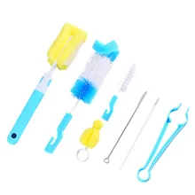 4/6pcs Infant Baby Bottle Brush Set Sponge Plastic Glass Milk Water Cup Clean Feeding Bottle Dummy Nipple Pacifier Brushes