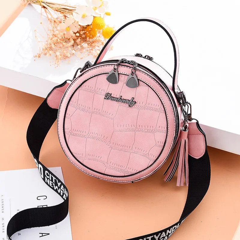 

2019 spring fashion handbag Korean women Round mini crossbody shoulder Belt designer bags famous brand girl small messenger bag