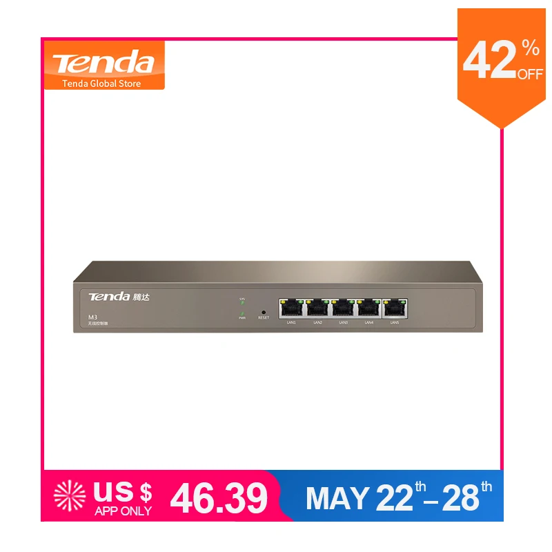 

Tenda M3 5 Ports Gigabit Wireless AP AC Controller, AP Automatically Discover, AP and User Status Monitor,Centralized Management