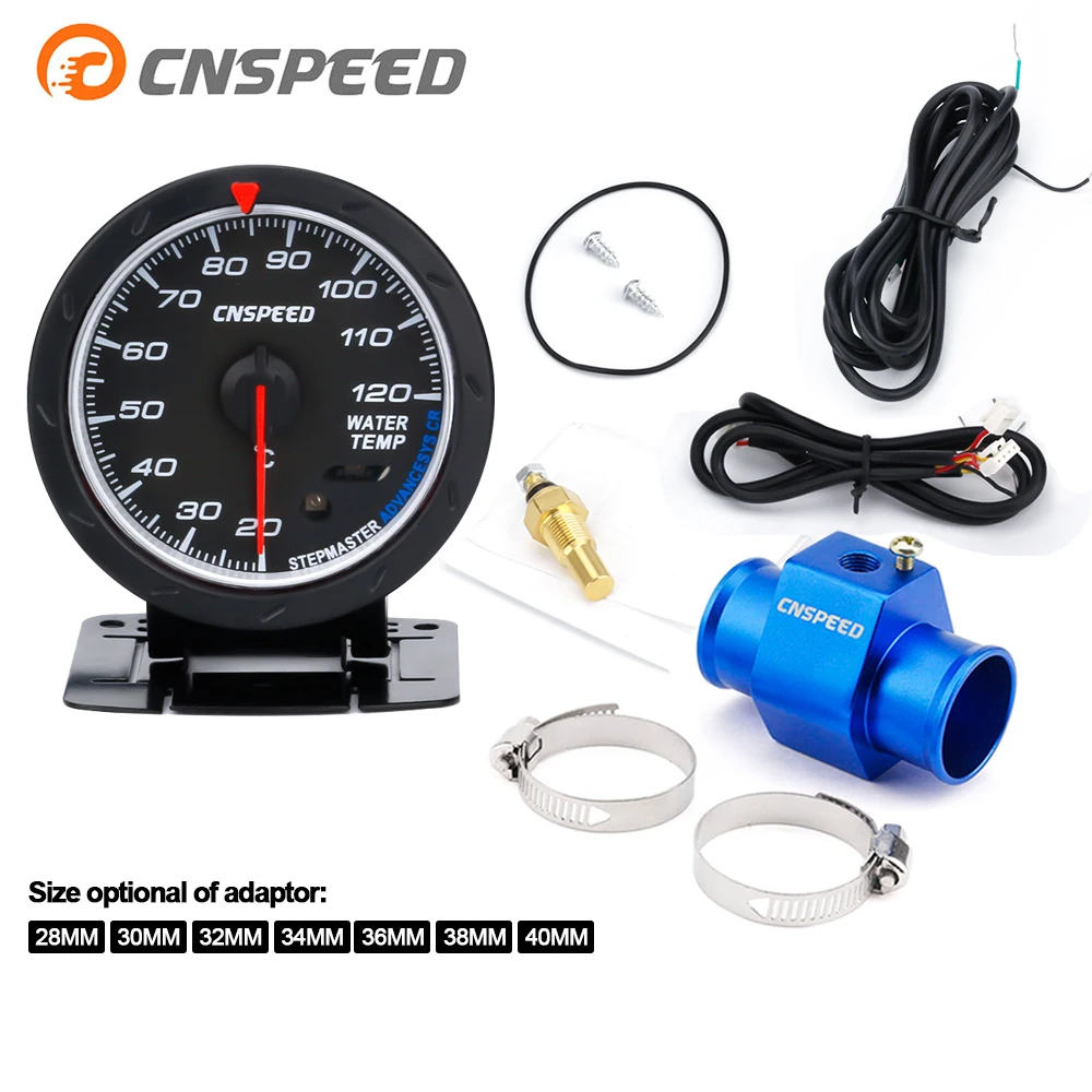 Cnspeed センサーアダプター付きの車の水温計 60mm水温計 1 C 赤と白の照明 Aliexpress 自動車 バイク