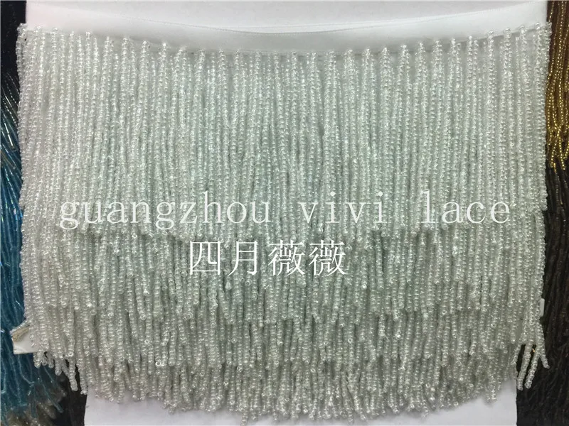 cheap 10 yards bag cc002# round beads tassel fringe 8 9cm width for decoration dress fashion designer