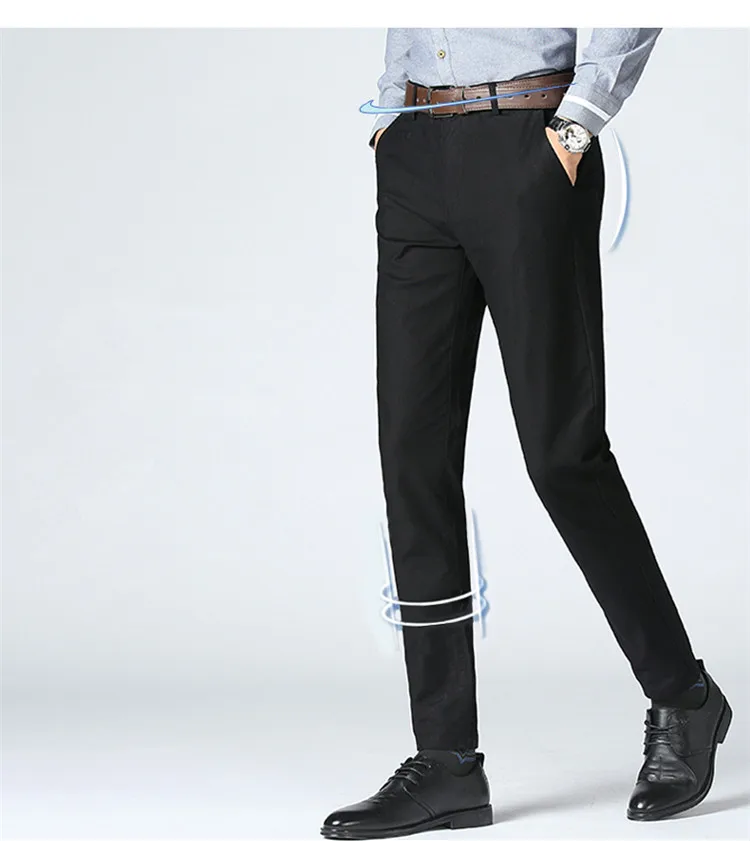 2019 Новое поступление весна классические брюки хлопок высокого качества smart casual мужские Штаны, модные мужские деловые брюки KZ096