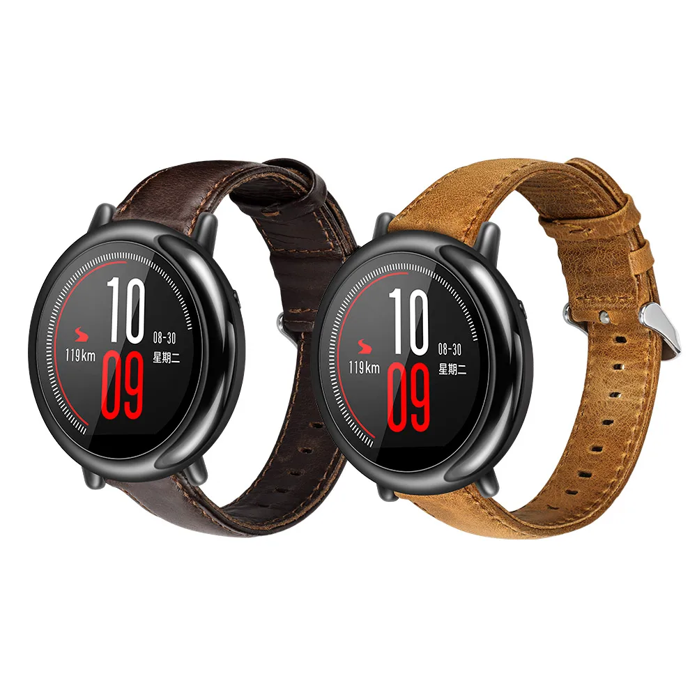 Ремешок из натуральной кожи HOCO для Amazfit Pace Stratos 2s совместимый с 1/2/2S|Ремешки часов| |