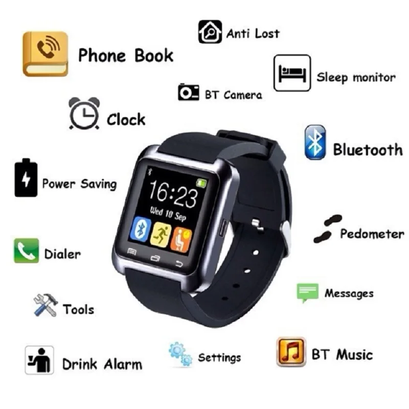 Bluetooth Smart Watches u8 Smartwatch u80 with TF/SIM Card Slot for Android and IPhone Smartphones Kids Men Women lordzmix | Электроника