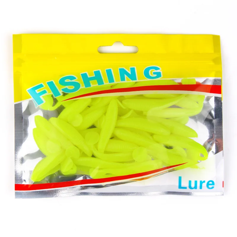 Soft Lure Bait T-tail Silicone Fishing Lure 1.1g/5cm 30/pcs Artificial Wobblers Worm Bait Soft Worm Fishing Tackle jooyoo