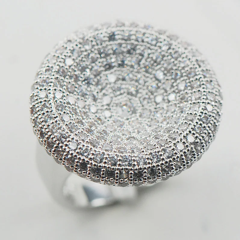 Micropave Белый Кристалл Циркон 925 пробы Серебряное кольцо Размеры 6 7 8 9 10 11 A16|ring size|925
