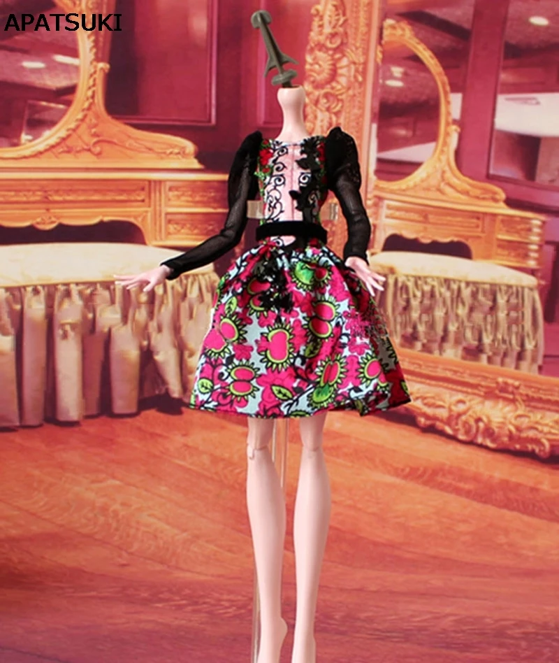 Высококачественное черное кружевное платье с цветочным рисунком Для Монстр демон, кукольная одежда для Ever After high, кукольные вечерние платья 1/6, аксессуары для кукол