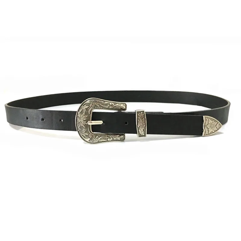 

PU leather metal Belts For Men Women Retro Punk Black rock Gold Buckle Belts Waist Black Belts Straps pin clasp Silver buckle