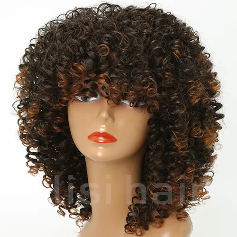 Lisi Volosy Korotkie Vyushiesya Korichnevyj Cvet Sinteticheskie Pariki Dlya Chernyh Zhenshin Pricheska Vysokaya Temperatura Volokna Srednij Razmer Volos Aliexpress