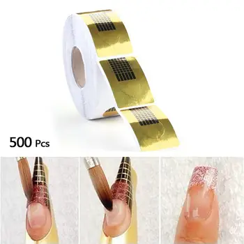 

2018 500x French Tips Nail Forms Gel Polish Extension Form Acrylic Nail Art Decoration DIY Nail Gel Curl Forms Nail Sticker