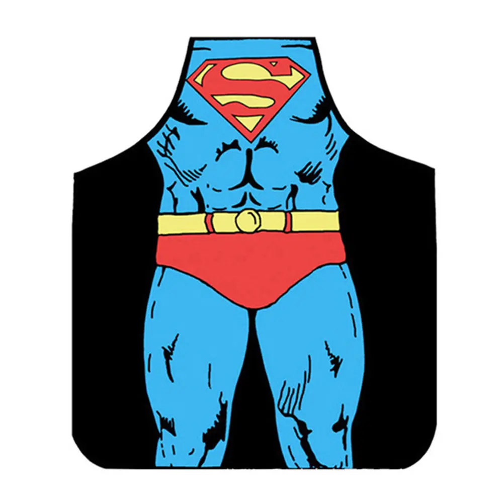 1 Pcs Creative 3D Funny Apron Super Hero Kitchen Apron Man Women Sexy Aprons Dinner Party Cooking Apron Adult Cuisine Pinafore